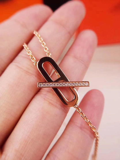 [⭐Renara]HM NECKLACE PLATINUM ROSE GOLD DIAMOND