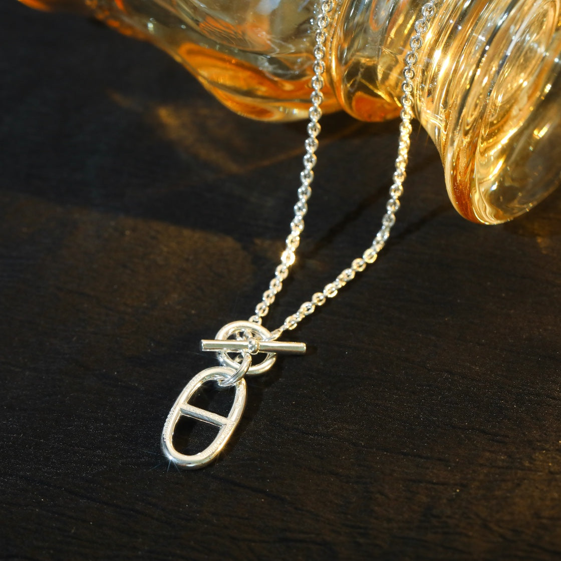 [⭐Renara]HM CHAINE D'ANCRE PENDANT NECKLACE STERLING SILVER