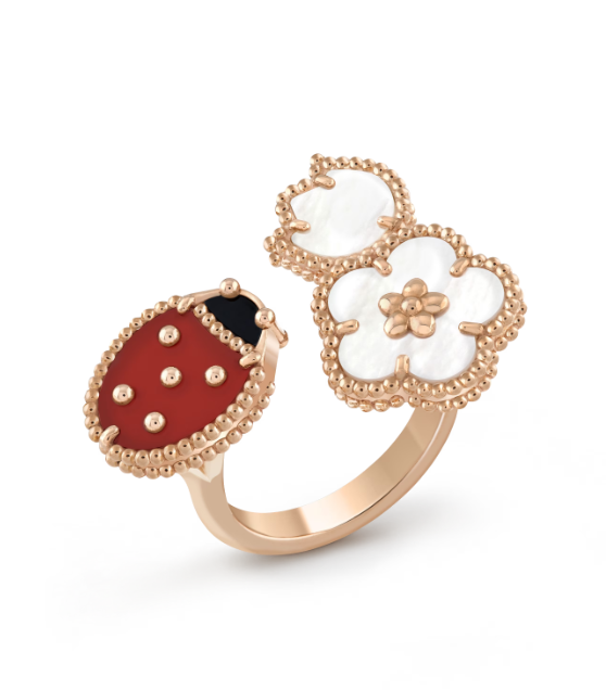 [⭐Renara]LUCKY 3 MOTIF ROSE GOLD RING