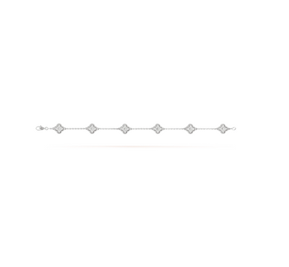 [⭐Renara]CLOVER 6 MOTIF SILVER DIAMOND BRACELET