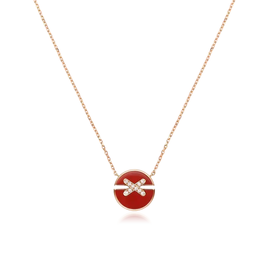 [⭐Renara]JEUX DE ROSE GOLD DIAMOND NECKLACE