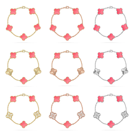 [⭐Renara] CLOVER 5 MOTIFS  PINK MOP BRACELET COLLECTION