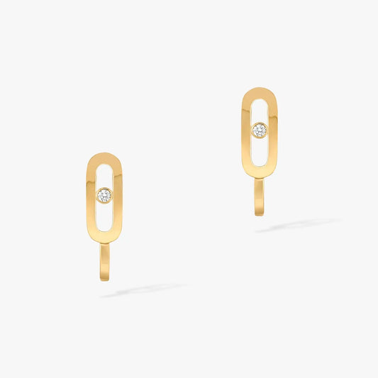 [⭐Renara]CREOLES MOVE UNO MINI 1 DIAMOND EARRINGS