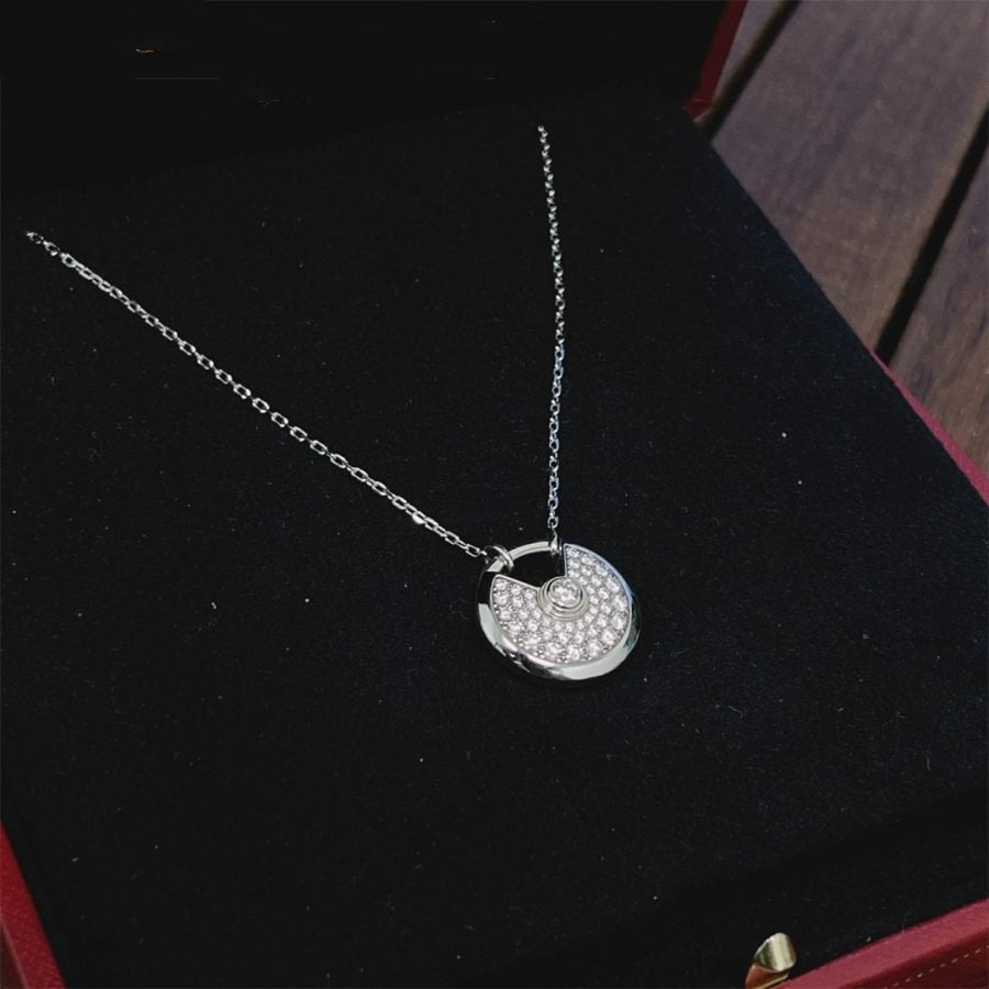 [⭐Renara]AMULETTE SILVER FULL DIAMOND NECKLACE