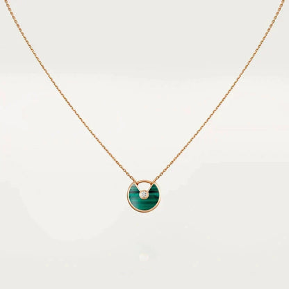 [⭐Renara]AMULETTE ROSE GOLD MALACHITE NECKLACE