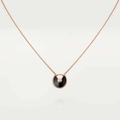 [⭐Renara]AMULETTE ROSE GOLD ONYX NECKLACE