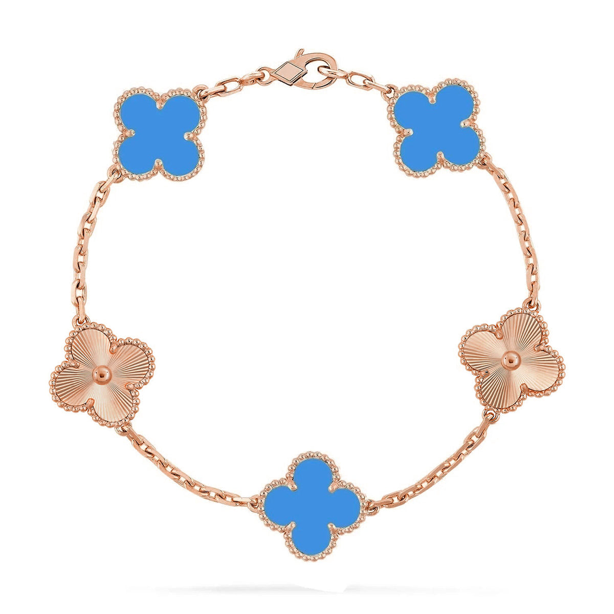 [⭐Renara] CLOVER 5 MOTIF BLUE AGATE BRACELET COLLECTION
