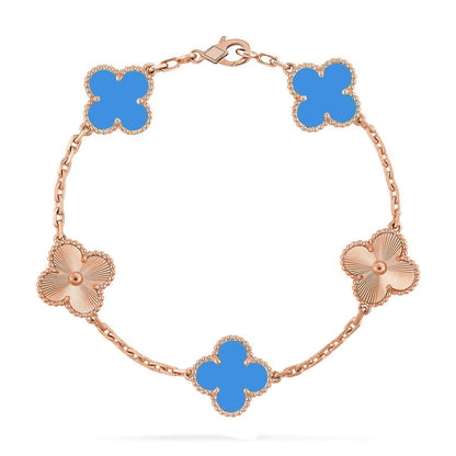 [⭐Renara] CLOVER 5 MOTIF BLUE AGATE BRACELET COLLECTION