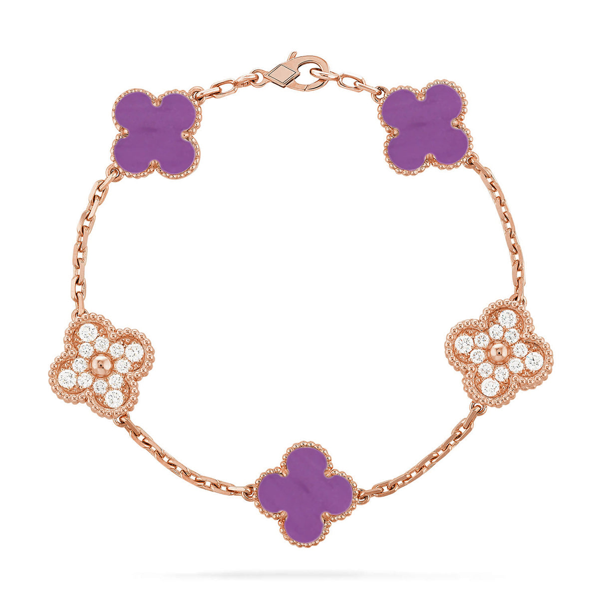 [⭐Renara] CLOVER 5 MOTIF VIOLET BRACELET COLLECTION
