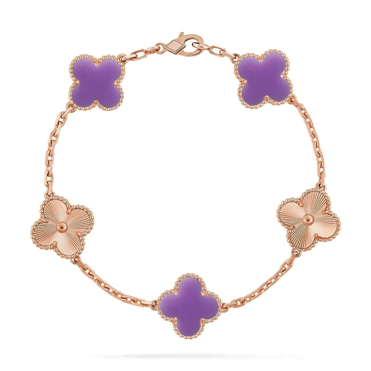 [⭐Renara]CLOVER 5 MOTIF LIGHT PURPLE BRACELET COLLECTION