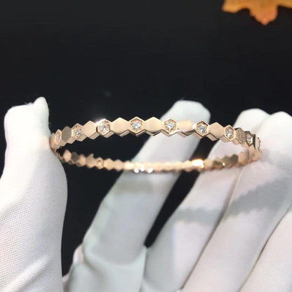 [⭐Renara]BEE LOVE PINK GOLD DIAMOND BRACELET