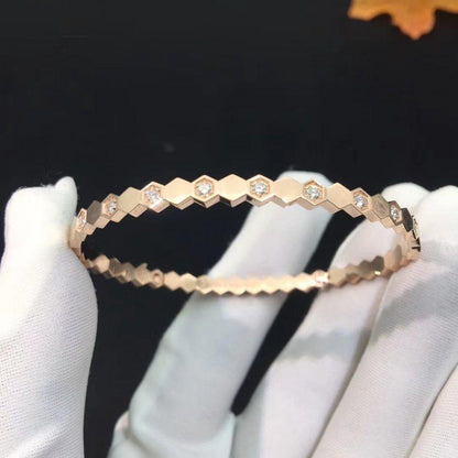 [⭐Renara]BEE LOVE PINK GOLD DIAMOND BRACELET