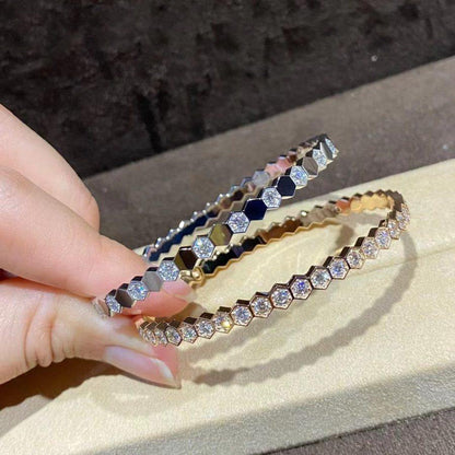 [⭐Renara]BEE LOVE GOLD BRACELET FULL DIAMOND