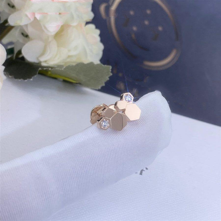 [⭐Renara]BEE LOVE PINK GOLD DIAMOND EARRINGS