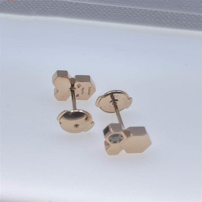 [⭐Renara]BEE LOVE PINK GOLD DIAMOND EARRINGS