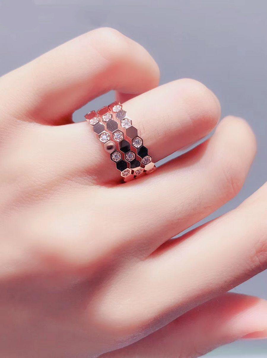 [⭐Renara]BEE LOVE RING PINK GOLD DIAMOND