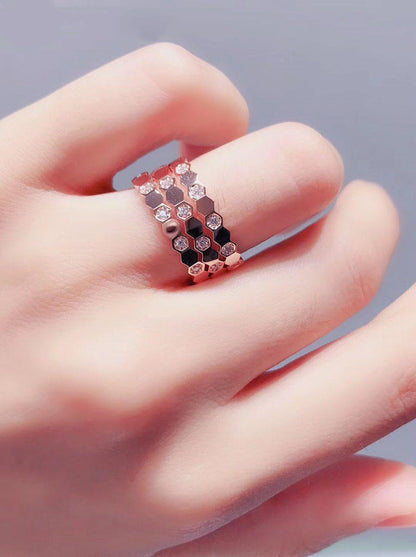 [⭐Renara]BEE LOVE RING PINK GOLD DIAMOND