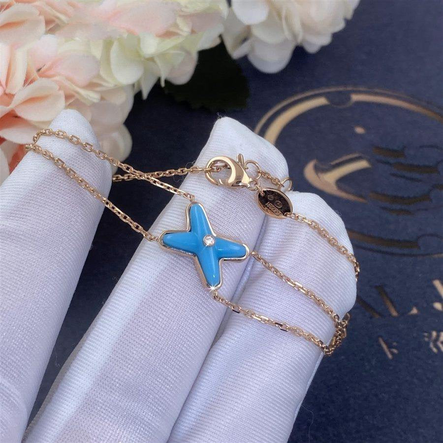[⭐Renara]JEUX BRACELET TURQUOISE PINK GOLD 1 DIAMOND
