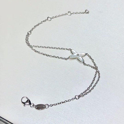 [⭐Renara]JEUX BRACELET WHITE MOP SILVER 1 DIAMOND