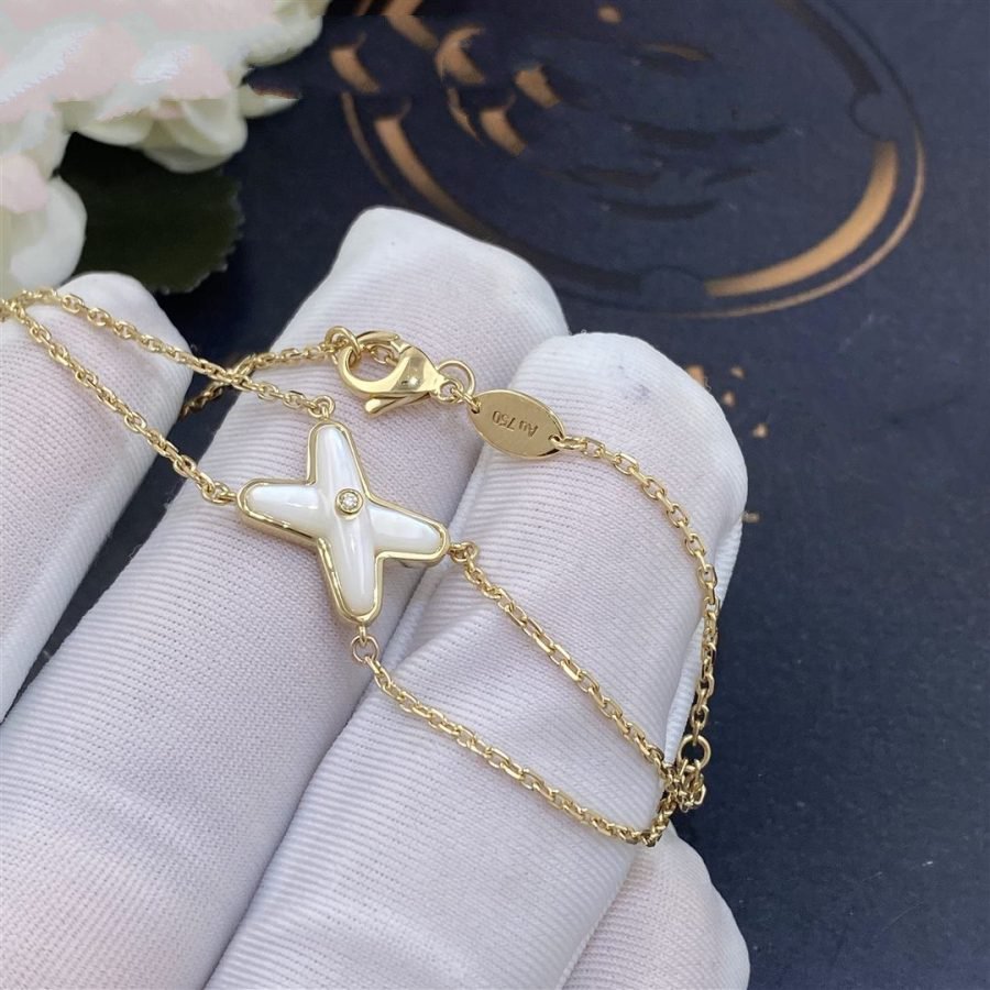 [⭐Renara]JEUX BRACELET WHITE MOP GOLD 1 DIAMOND