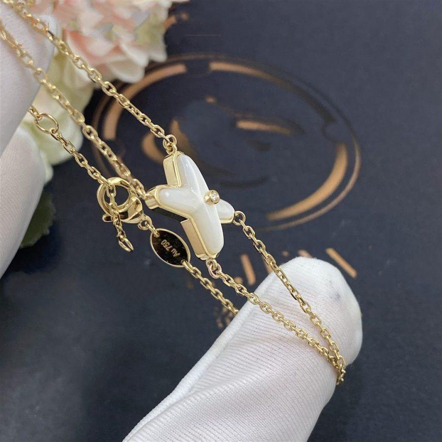 [⭐Renara]JEUX BRACELET WHITE MOP GOLD 1 DIAMOND