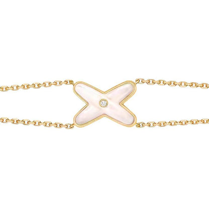 [⭐Renara]JEUX BRACELET WHITE MOP GOLD 1 DIAMOND