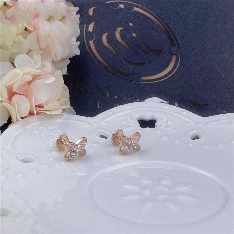 [⭐Renara]JEUX DE PINK GOLD DIAMOND EARRINGS