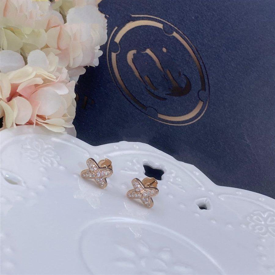 [⭐Renara]JEUX DE PINK GOLD DIAMOND EARRINGS