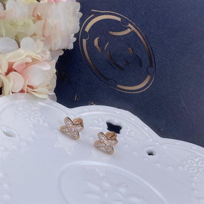 [⭐Renara]JEUX DE PINK GOLD DIAMOND EARRINGS