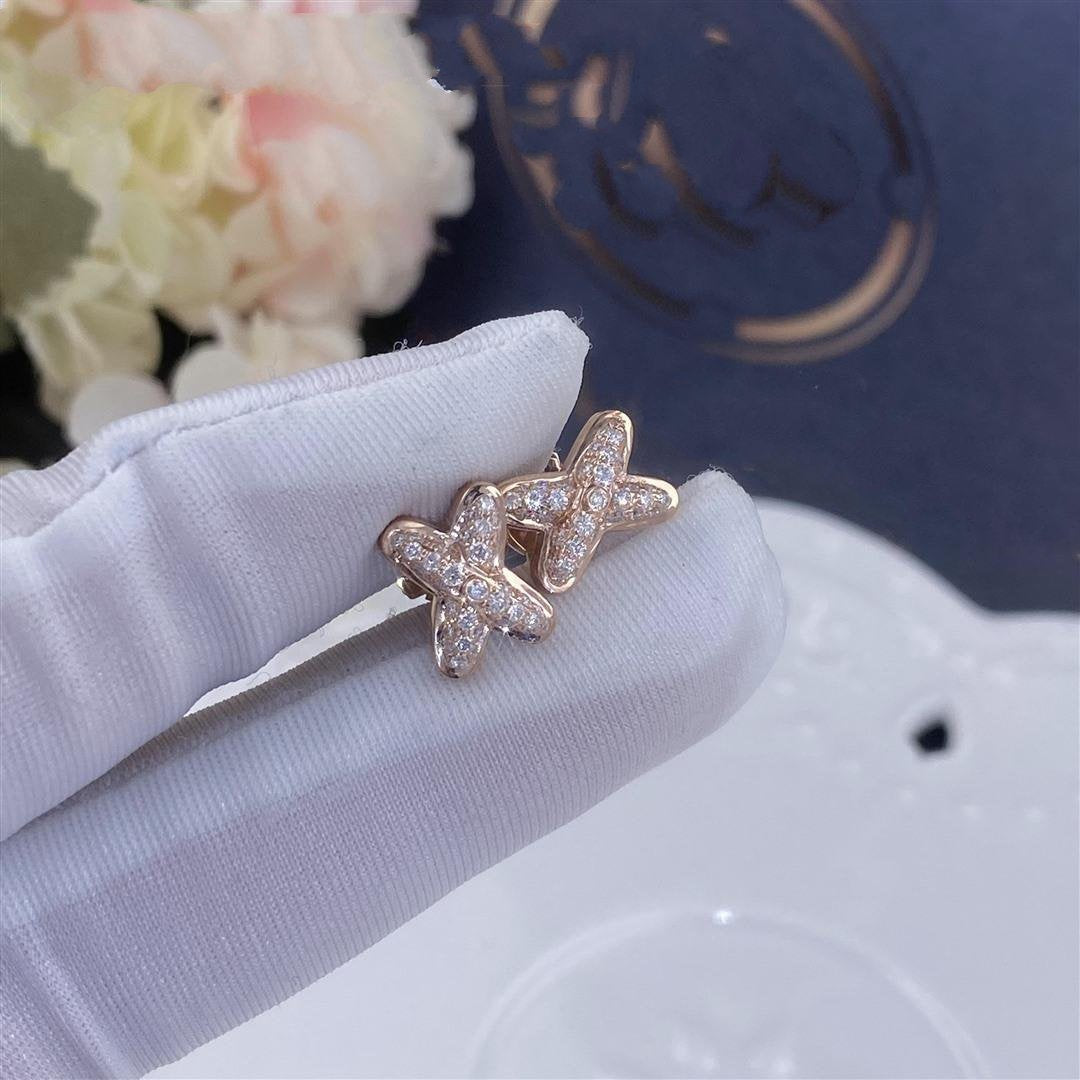 [⭐Renara]JEUX DE PINK GOLD DIAMOND EARRINGS