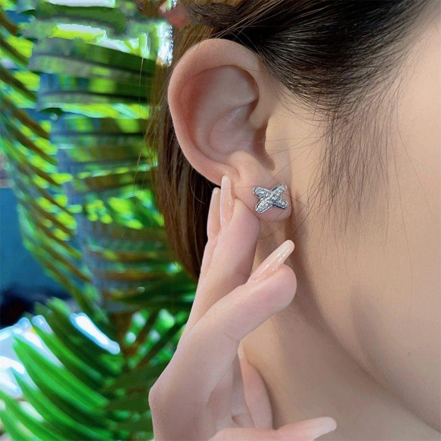 [⭐Renara]JEUX DE SILVER DIAMOND EARRINGS