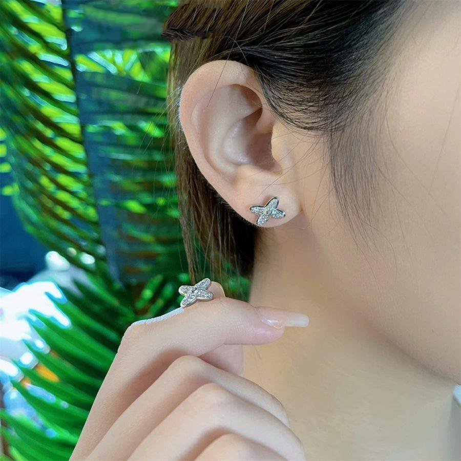 [⭐Renara]JEUX DE SILVER DIAMOND EARRINGS