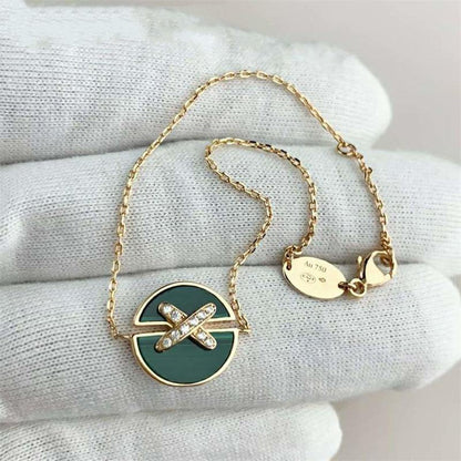 [⭐Renara]JEUX DE BRACELET MALACHITE PINK GOLD DIAMONDS
