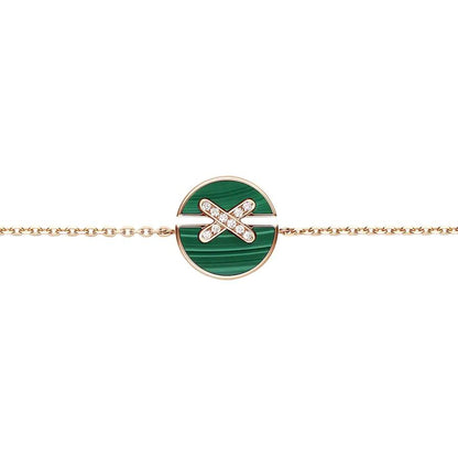 [⭐Renara]JEUX DE BRACELET MALACHITE PINK GOLD DIAMONDS