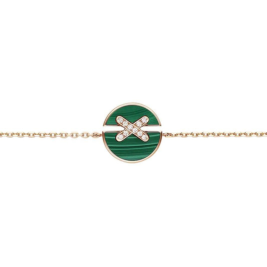 [⭐Renara]JEUX DE BRACELET MALACHITE PINK GOLD DIAMONDS