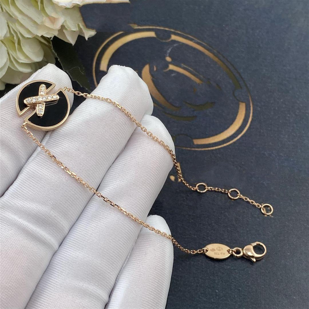 [⭐Renara]JEUX DE BRACELET ONYX PINK GOLD DIAMOND