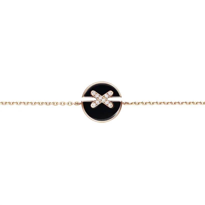 [⭐Renara]JEUX DE BRACELET ONYX PINK GOLD DIAMOND