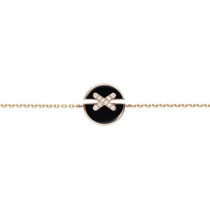 [⭐Renara]JEUX DE BRACELET ONYX PINK GOLD DIAMOND