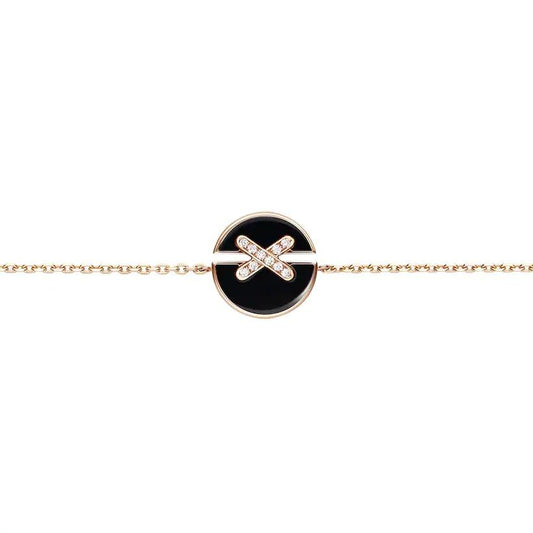 [⭐Renara]JEUX DE BRACELET ONYX PINK GOLD DIAMOND