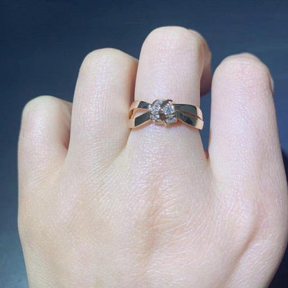 [⭐Renara]LIENS RING PINK GOLD DIAMOND