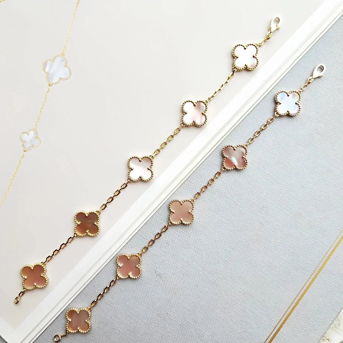 [⭐Renara] CLOVER 5 MOTIFS  PINK MOP BRACELET COLLECTION