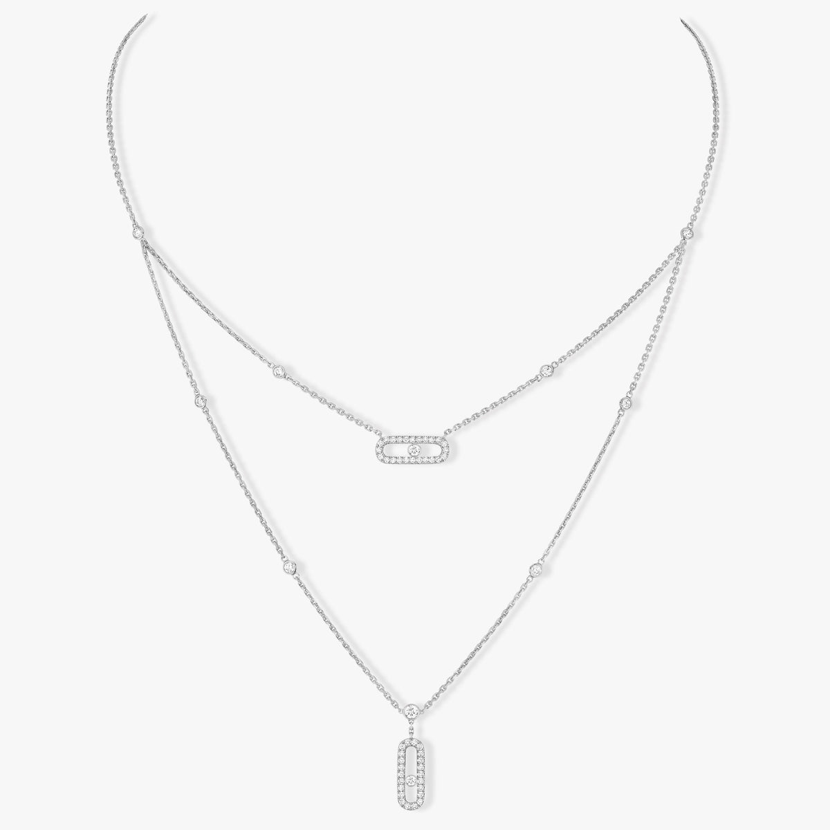 [⭐Renara]MOVE 2 ROW DIAMOND NECKLACE