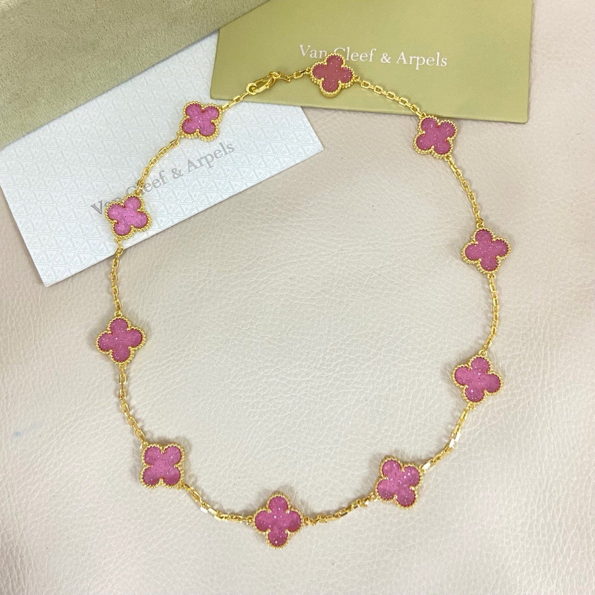 [⭐Renara]CLOVER 10 MOTIFS  NEW BUBBLE PINK ENAMEL