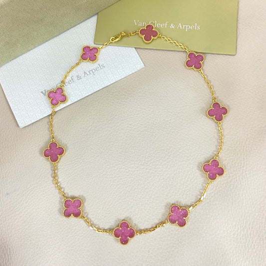 [⭐Renara]CLOVER 10 MOTIFS  NEW BUBBLE PINK ENAMEL