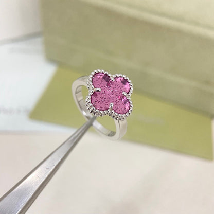 [⭐Renara]NEW ROSE QUARTZ FOUR-LEAF CLOVER RING