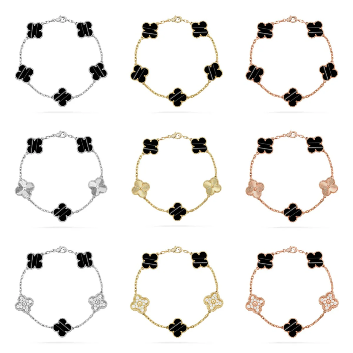 [⭐Renara] CLOVER 5 MOTIF PULSAR STONE BRACELET COLLECTION