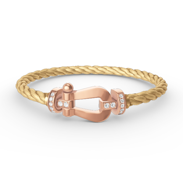 [⭐Renara]FORCE LARGE HORSESHOE HALF DIAMOND BRACELET ROSE GOLD