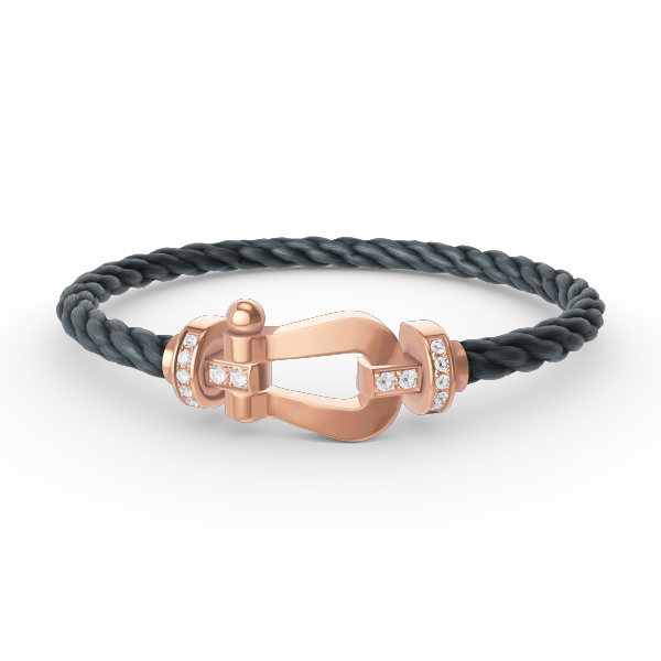 [⭐Renara]FORCE LARGE HORSESHOE HALF DIAMOND BRACELET ROSE GOLD