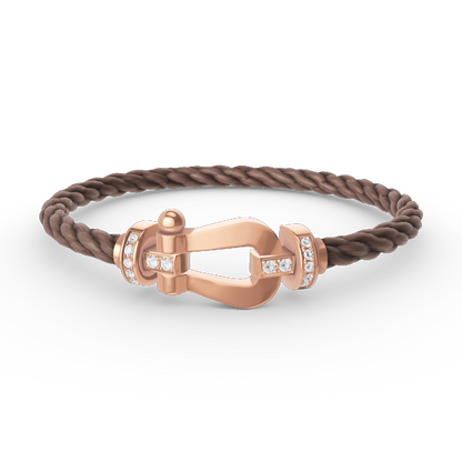 [⭐Renara]FORCE LARGE HORSESHOE HALF DIAMOND BRACELET ROSE GOLD