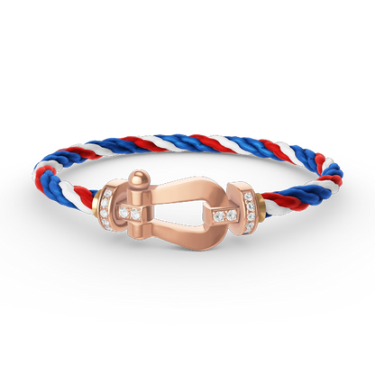[⭐Renara]FORCE LARGE HORSESHOE HALF DIAMOND BRACELET ROSE GOLD
